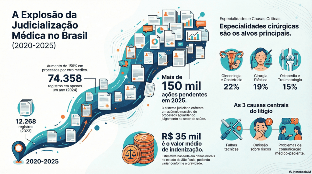 Panorama e perguntas e respostas sobre a judicialização médica no Brasil (2020–2025)